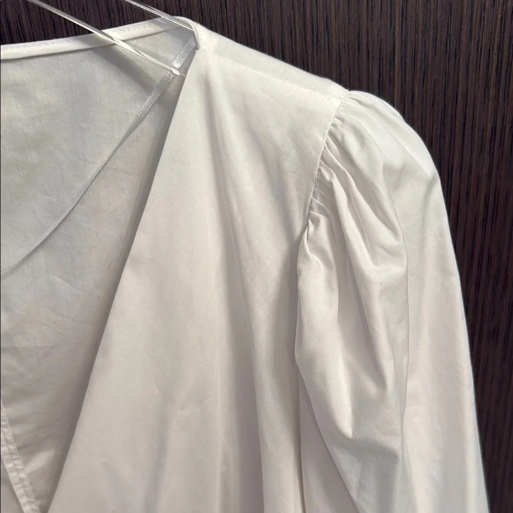Zara White Long Sleeve Blouse NEW M